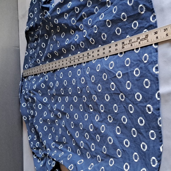 Michael Brandon Shirt Adult Large Blue White Geometric Camp Collared - Picture 5 of 6